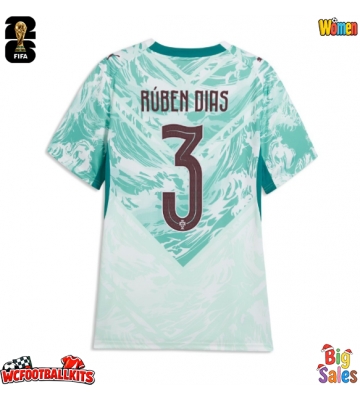 Portugal Ruben Dias #3 Replica Away Stadium Shirt for Women World Cup 2026 Short Sleeve